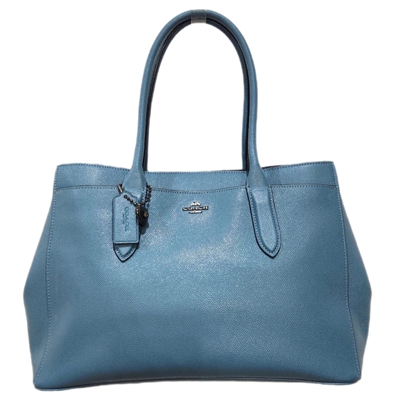 COACH Crossgrain Large Bailey Blue Carryall Shoulder Bag Women's OS - Picture 2 of 14